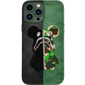 Miniatyrbild 1 av 9: iPhone 13 Pro Max Skal Roligt Camo Haj Björndesign för Pojkar Flickor, Cool ArmyGreen Cartoon 3D Mönster Street Fashion Stötsäker Repskydd Full Bo