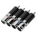 Miniatyrbillede 7 af 7: 4 stk. RCA-stik, messing, forkromet, lodde-RCA-stik, der kan rumme op til 10 mm ledningsdiameter