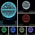 Miniatyrbild 1 av 5: 3D Illusionsnatlampa för skrivbord, 7 färger automatisk gradvis växling USB-driven LED-lampor med beröringsbrytare för barnpresenter Heminredning (Death Star)