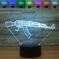 Miniatyrbillede 1 af 8: 3D LED Pistol Optisk Illusion Sensor Natlampe med Smart Berøring & USB Kabel 7 Farver Skift LED Atmosfærisk Lampe til Soveværelses Dekoration med Gaveindpakning