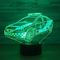 Miniatyrbillede 3 af 7: 3D Politi Visual Led Hjemmedekoration Gradienter Modellering Bordlampe til Børn Touch Button Bil Natlampe Baby Søvn USB Belysning Gave