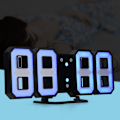 Miniatyrbillede 2 af 7: 3D LED Digital Væg Alarmur med 3 Lysstyrkeniveauer Snooze-funktion 12/24H Display 3-farver