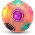 Miniatyrbilde 1 av 7: Magisk Regnbue Puslespillkule, Fidget Ball Puslespill Hjernepuslespill Fidget Leke for Gutter & Jenter - Bursdagsfest for Tenåringer & Voksne Pink
