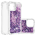 Miniatyrbild 1 av 4: Glitterfodral för iPhone 14 Pro Max, flickor, Bling Quicksand, mjuk TPU, glänsande, glittrande, flytande, vackert, genomskinligt fodral