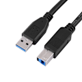 Pikkukuva 4 / 7: 1,8 m USB 3.0 -tyyppi A -uros B -uros -datakaapeli tulostimelle, skannerille, suuri nopeus, musta, uusi