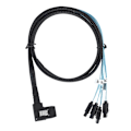 Miniatyrbilde 6 av 7: Cabledeconn MINI SAS 36P Flat Elbow Vinklet 90 Grader til 4*SATA Server Overføringskabel