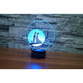 Miniatyrbillede 3 af 7: 3D Valentinsdag Fjernbetjening 16 Farve Natlys Illusion Akryl LED Bord Sengelampe Børneværelse Skrivebords Dekoration Fødselsdagsgaver Legetøj