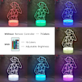 Miniatyrbilde 2 av 8: Japan Character Luffy 3D LED nattlampe for barn gutt 7 fargeendring fjernkontroll skrivebord bordlampe jul