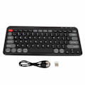 Miniatyrbild 1 av 7: Kompakt runt tangentbord Mini tangentbord Trådlös Bluetooth 2.4G Dubbelt läge Bärbart smalt tangentbord för Windows för Android för IOS Svart