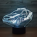 Miniatyrbillede 4 af 7: 3D Politi Visual Led Hjemmedekoration Gradienter Modellering Bordlampe til Børn Touch Button Bil Natlampe Baby Søvn USB Belysning Gave
