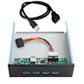 Miniatyrbillede 1 af 7: 5,25 tommer 19PIN til USB3.0 CD-drev 4 port HUB frontpanel CD-ROM udvidelsesmobilstativ