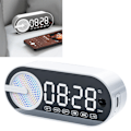 Miniatyrbillede 5 af 7: Bluetooth-højttaler-vækkeur Smart Digitalt ur med Bluetooth-højttaler til soveværelse Studerende Børn Stemmeversion Hvid