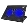 Miniatyrbillede 2 af 7: Bærbar computer køler kølepude base USB 2 ventilatorer justerbar vinkel monteringer til notesbog (sort)