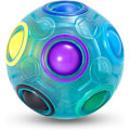 Miniatyrbilde 1 av 7: Magisk Regnbue Puslespillkule, Fidget Ball Puslespill Hjernepuslespill Fidget Leke for Gutter & Jenter - Bursdagsfest for Tenåringer & Voksne Orange
