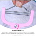 Miniatyrbillede 7 af 8: Manuel hagehårsfjerner 2 stk. bærbar ansigtshår fjernelse trådning epilator manuel skønhedshår fjerner til kvinder (Pink) Ansigtshår tråd Pink