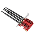 Miniatyrbild 3 av 7: WiFi-adapter PCI-E nätverkskort, 802.11AC Dual Band AC1900 PCI-E nätverksadapter Röd