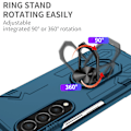 Miniatyrbilde 4 av 6: For Samsung Galaxy Z Fold 3 Etui Innebygd 360° Roterbar Kickstand Ring Støtte Magnetisk Bilfeste Militær Grade Støtsikker Etui