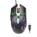 Miniatyrbild 1 av 7: RGB-mus med ergonomisk design, strömlinjeformat skal, 2400 DPI, ABS-material, trådbunden mekanisk mus för dator, hemmakontor