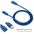 Miniatyrbild 4 av 7: USB3.0 hane till hona Super Speed dataförlängningskabel USB-förlängningssladd (1m)