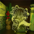 Miniatyrbilde 5 av 7: 3D LED-lampe My Hero Academia Himiko Toga Anime LAMP Boku no Hero Academia Kryss Kroppen Min Nattelykter for Soverom Julerom, 16 Farger, med