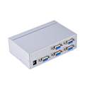 Miniatyrbilde 4 av 7: 4 i 1 ut VGA-porter metallboksbryter videoutvelger med IR-fjernkontroll