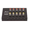 Miniatyrbillede 5 af 7: Stereo Mixer Professionel 2 Indgange 10 Udgang 3,5 mm Interface Digital Lydmikserkonsol til Optagelse Live Streaming