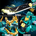 Miniatyrbild 3 av 6: Mech Robot Byggesæt til Voksne, Cool Grøn Drage Kriger Model Kit med Lang Spyd Legetøj Playset, 704 stk Samleobjekt Mytiske Ninja Gaver