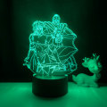 Pikkukuva 2 / 6: JUSTUP 3D-illuusiolamppu Anime JoJo's Bizarre Adventure -yövalo kaukosäätimellä makuuhuoneen koristeluun, pojille ja tytöille, syntymäpäivälahja, joululahja -- Kuvio