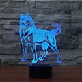 Miniatyrbillede 2 af 7: 3D LED Vild Ulv Optisk Illusion Natlampe, 7 Farveskift Touch Switch USB Drevet Soveværelse Dekoration Bordlampe