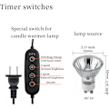 Miniatyrbilde 5 av 7: Lysvarmerlampe med timer, elektrisk dimbar lysvarmerlampe, justerbar lysvarmer for voks, lysvarmer for glasslys
