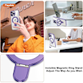 Miniatyrbillede 2 af 7: Kompatibel med iPhone 16 Pro Cover med Magnetisk Ring Stand [Kompatibel med Mag-Safe] [Fuld Kameralinse Beskyttelse] Belægning Klar Pho Purple