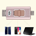 Pikkukuva 5 / 7: 128G TypE C USB Lightning USM 4-in-1 U-levy sopii iPhone IPad Androidille (ruusukulta)