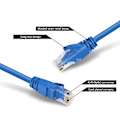 Miniatyrbilde 6 av 7: Universal CAT 6 Ethernet Network LAN Patch Cable Cord Line 250MHz RJ45 Blå 20m/65ft 1 stk