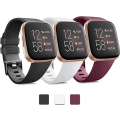 Miniatyrbilde 1 av 4: PAKKE 3 Myke Silikonbånd for Fitbit Versa 2 / Fitbit Versa / Fitbit Versa Lite Klassiske Justerbare Sportbånd for Kvinner Menn Små Store (Uten Tr