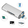 Miniatyrbild 6 av 7: Kroktyp kortläsare bärbar USB 3.0 till minneskort Titanium Grå för Android-telefon OTG