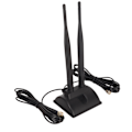 Miniatyrbillede 3 af 7: Dobbelt WiFi-antenne 2,4 GHz 5 GHz 5,8 GHz 6DBI høj forstærkning justerbar vinkel magnetisk base RP SMA han-antenne til router