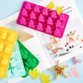 Miniatyrbillede 3 af 5: 4 stk. hawaiianske silikone chokoladeforme, sommer tropiske slikforme, isterningbakke slikform til fester og bageforme