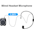 Miniatyrbilde 6 av 7: Stemmeforsterker, 10W høyttaler med mikrofonhodetelefon Bærbar oppladbar PA-system Støtter Bluetooth TF U-disk avspilling for lærer Black