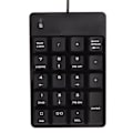Miniatyrbillede 5 af 7: Nummerblok kablet 19 taster USB-interface drevfri bærbar sort bærbar numerisk tastatur til kontorbank supermarked