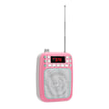 Miniatyrbilde 3 av 7: M301 Bærbar FM-radio Opptakshøyttaler Multifunksjon Stemmeforsterker Mikrofon Høyttaler for Lærerguide med BelteRosa