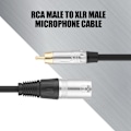 Miniatyrbild 4 av 7: Högkvalitativ RCA-hane till XLR-hane mikrofonkabel ljudkabel (silverplugg 3 m)