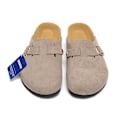 Miniatyrbillede 3 af 3: Birkenstock Boston Big buckle grå beige Unisex ruskindssko med lukket tå 34