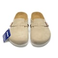 Miniatyrbillede 4 af 4: Birkenstock Boston BS Unisex mokkasiner med lukket tå, Lys beige 43