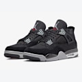 Miniatyrbillede 2 af 5: Jordans 4 Retro SE Black Canvas Mænd og Kvinder Originale AJ4 Sneakers 38.5
