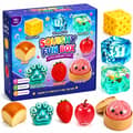 8-delat Squishy Matleksaksset, Bröd Jordgubbe Äpple Kattass Dumpling och Kub Stresslindrande Presentförpackning