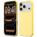 Flytande silikonfodral för iPhone 17 Pro, stötsäkert mjukt telefonfodral, fullt skydd, gul gul iPhone 17 Pro Yellow iPhone 17 Pro
