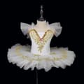 Balletkjole til piger, romantisk tutu-kjole til danseforestillinger, hvid, størrelse 140 cm white 140cm