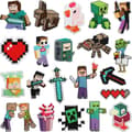 Et sæt med 21 Minecraft broderede lapper, virtuelle verdensmærker og anime-karakter broderede lapper