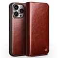 QIALINO Klassiskt Läderfodral för iPhone 15 Pro