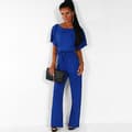 Jumpsuit til kvinder Afslappet Brede Ben Dame Aftenfest Lang Playsuit Blå